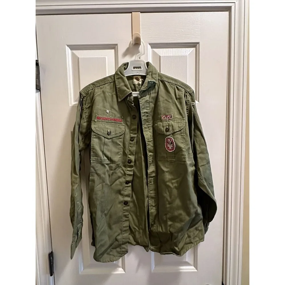Lot Of Vintage Boy Scouts of America  Shirts, Hats, scarves Etc‎ 60's,70's, 80's